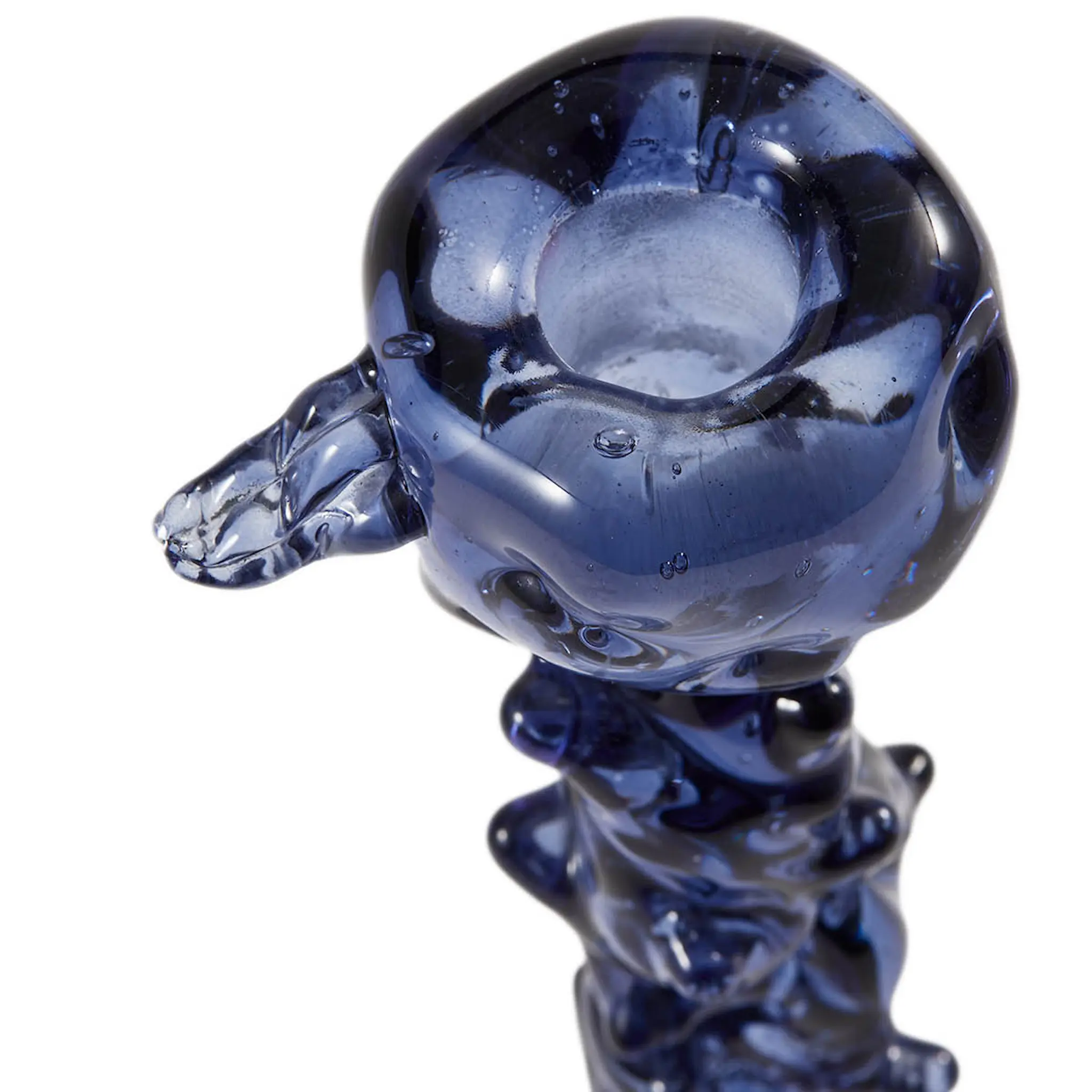 Pols Potten Drip ljusstake i glas L 25 cm mörkblå
