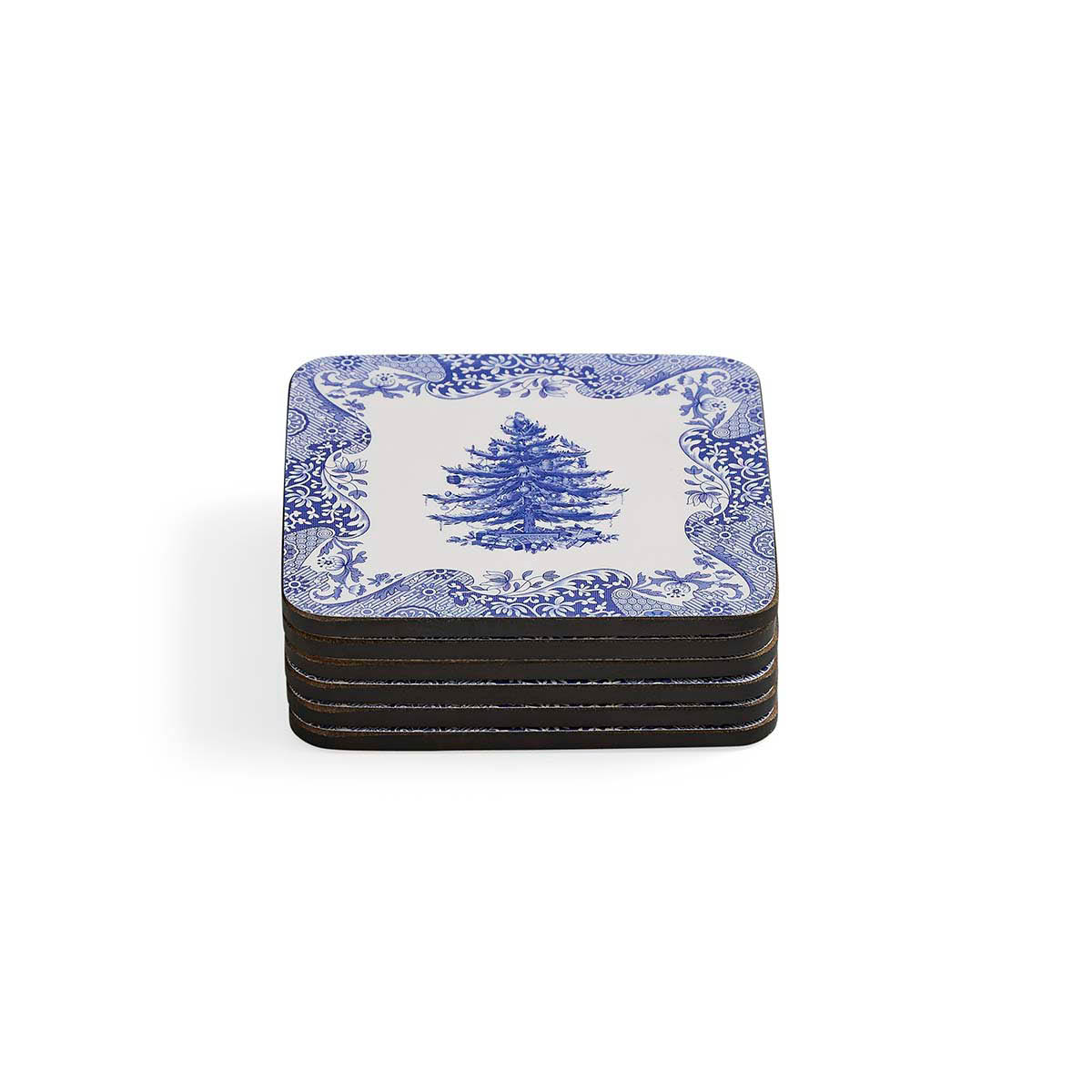 Spode Blue Italian Christmas Tree lasinalunen 6 kpl sininen/valkoinen