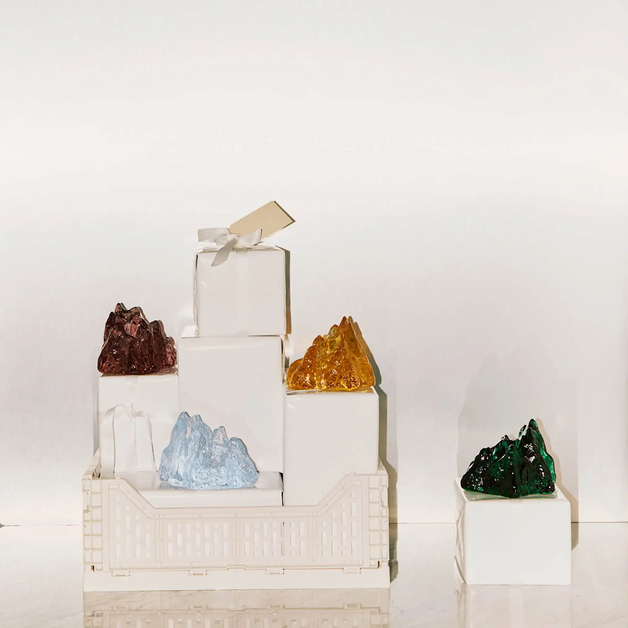 Kosta Boda The Rock lyslykt 9 cm grønn