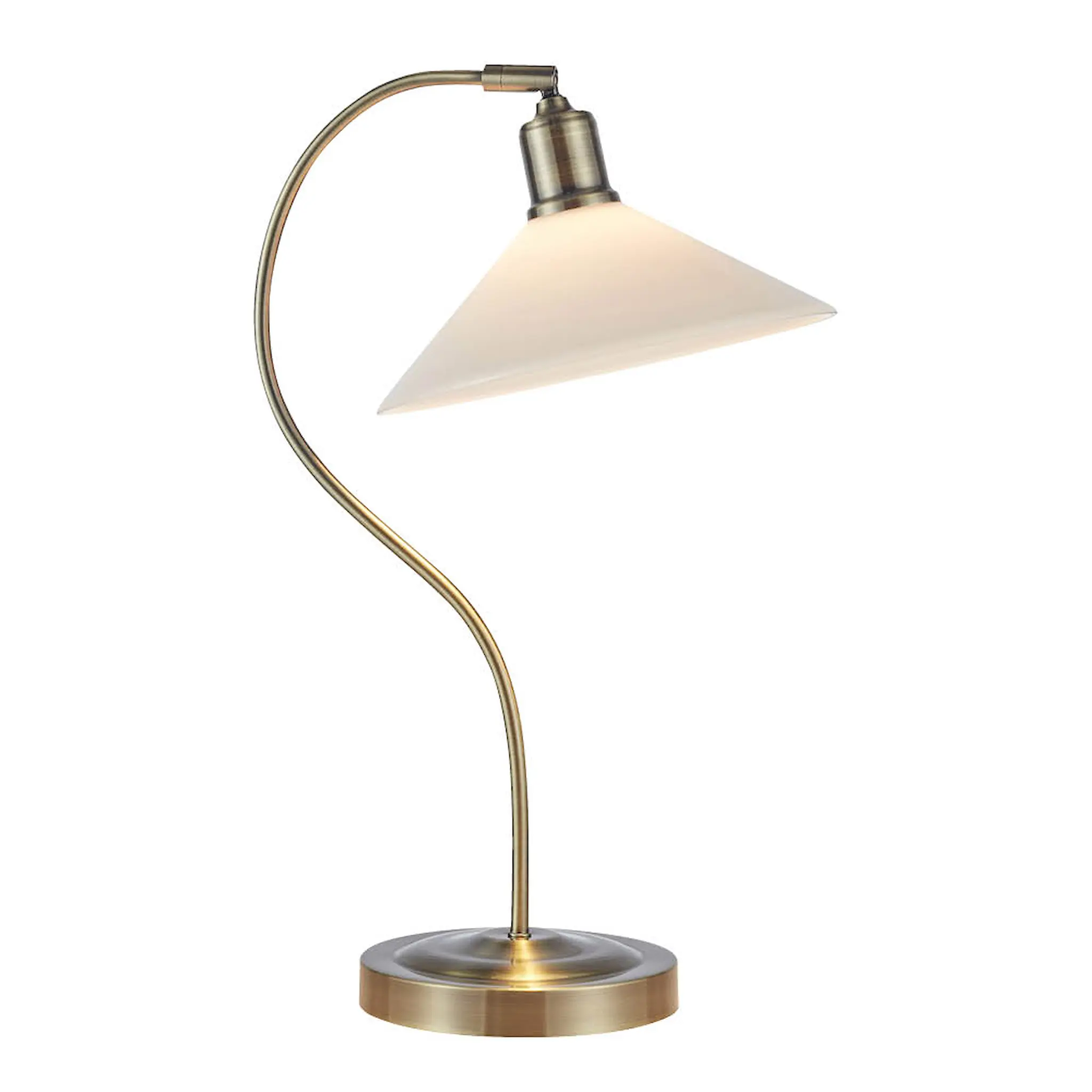 Markslöjd Vela bordslampa 49 cm antik mässing/vit