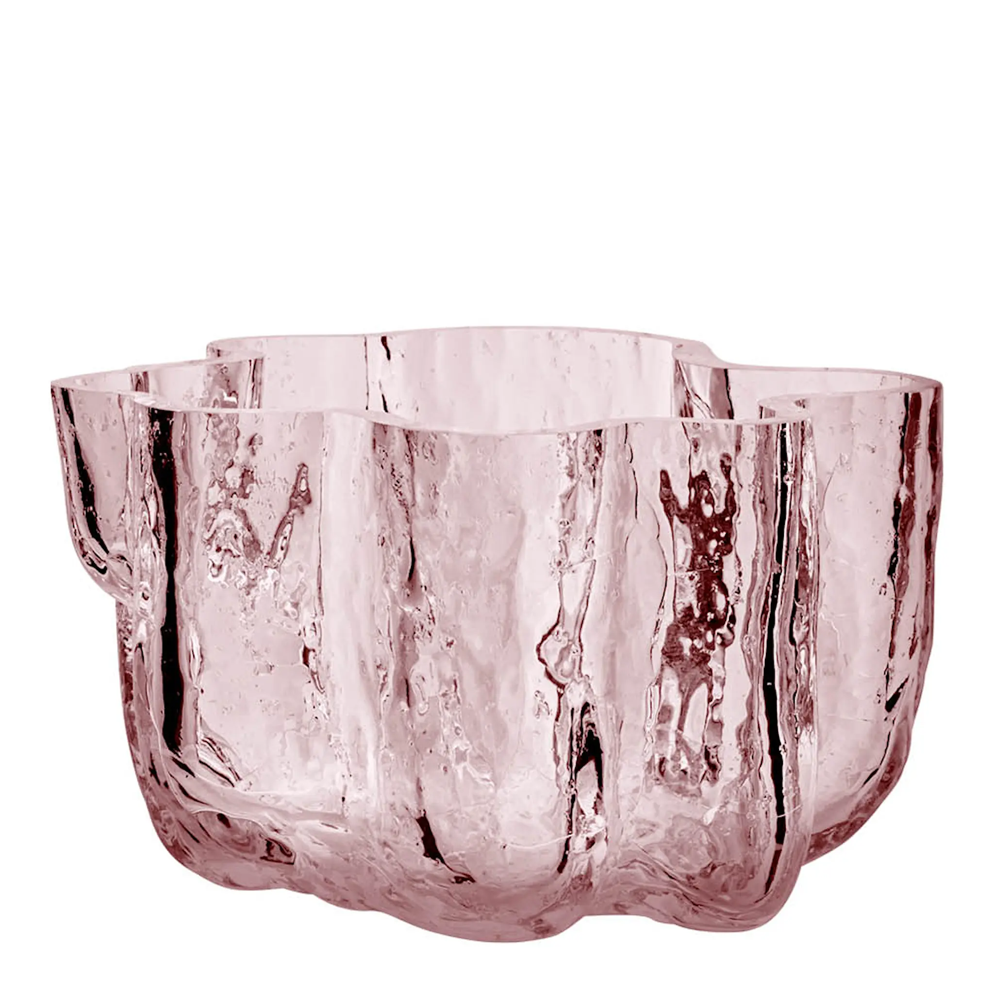 Kosta Boda Crackle ljuslykta 5,8 cm rosa