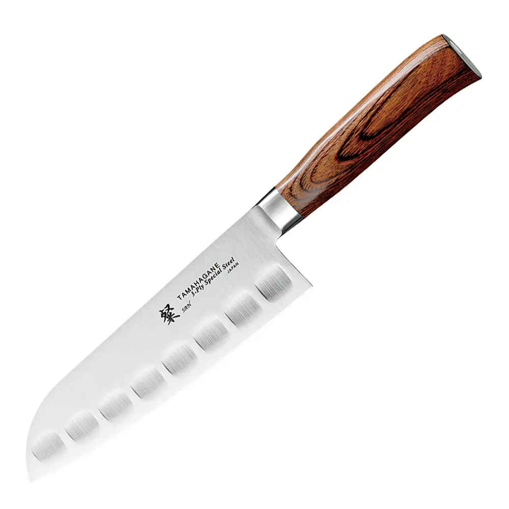 San Santoku-veitsi 17,5 cm Ovaalihiottu