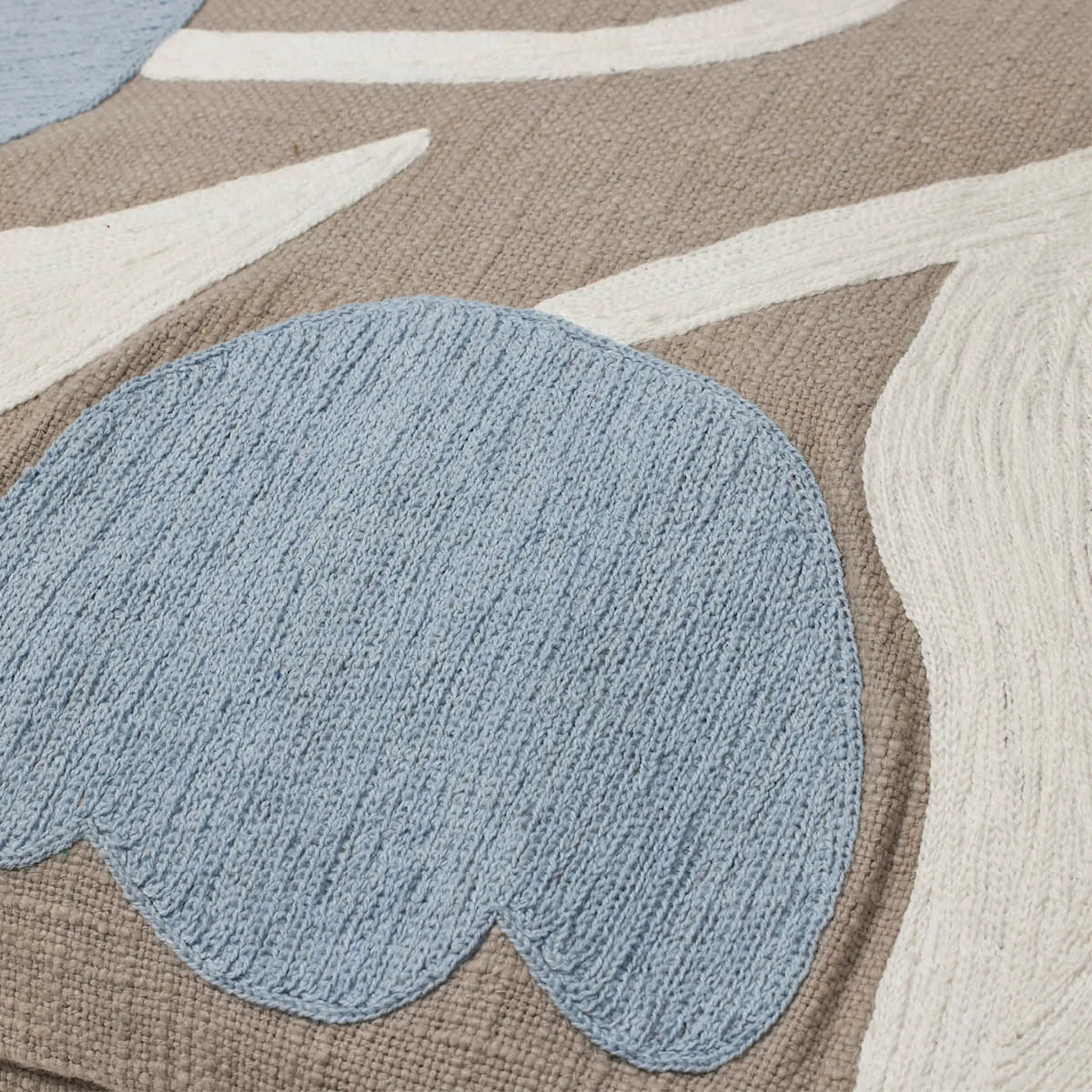 Broste Copenhagen Dora Tyynynpäällinen 50x50 cm Taupe Warm Grey/Light Blue