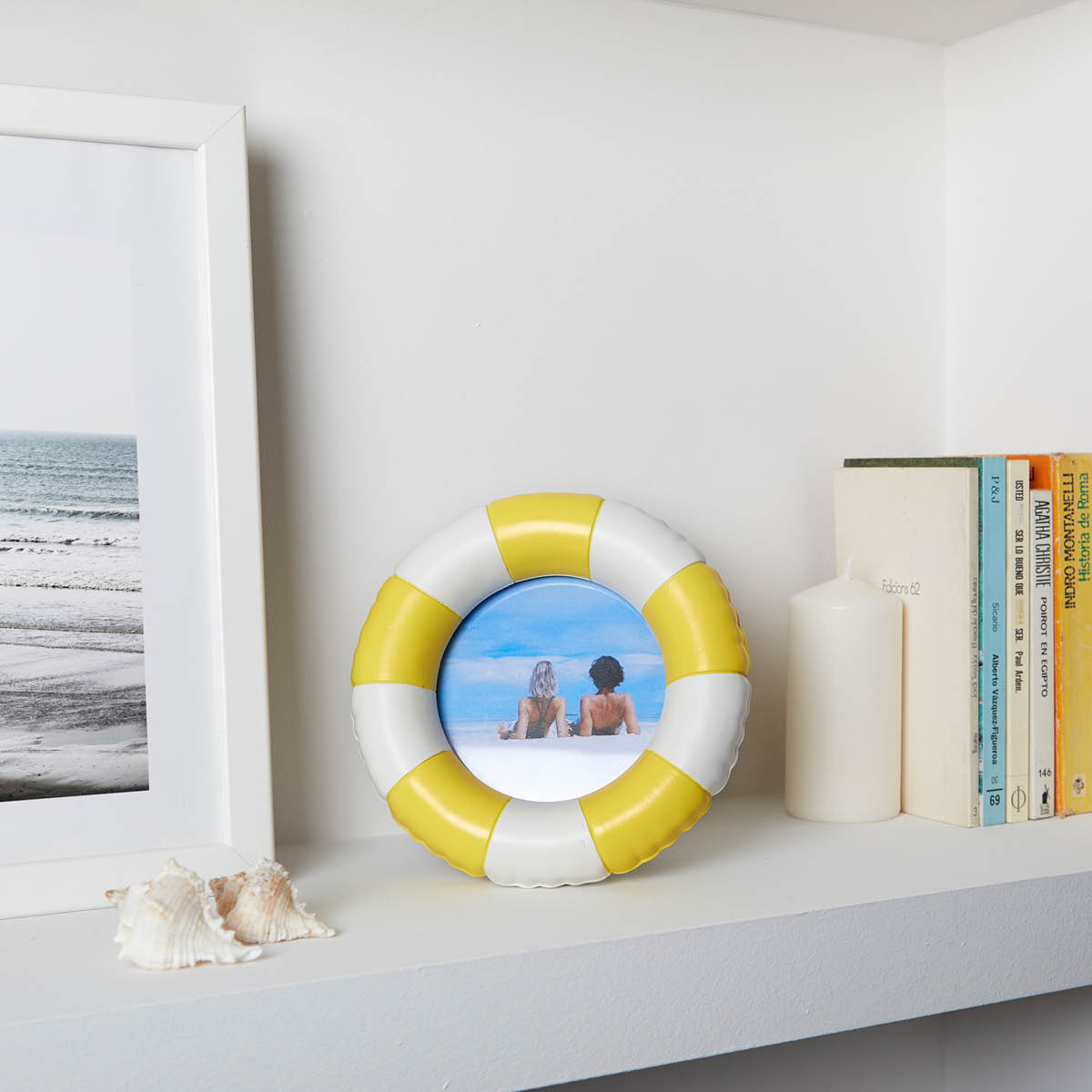 Balvi Floats fotoram 17,2 cm gul/vit