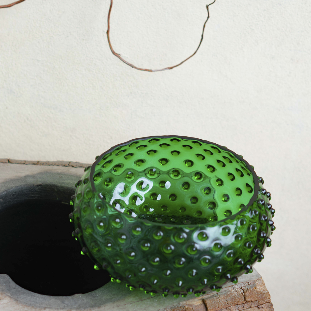 Klimchi Hobnail skål 23 cm dark green