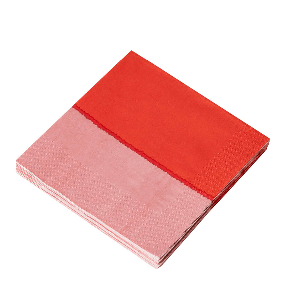 Arabia Vuokko servett 33x33 cm 20-pack rosa/röd