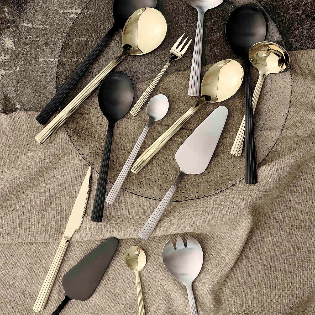 Aida RAW saus/potetsett 2 deler matt stål