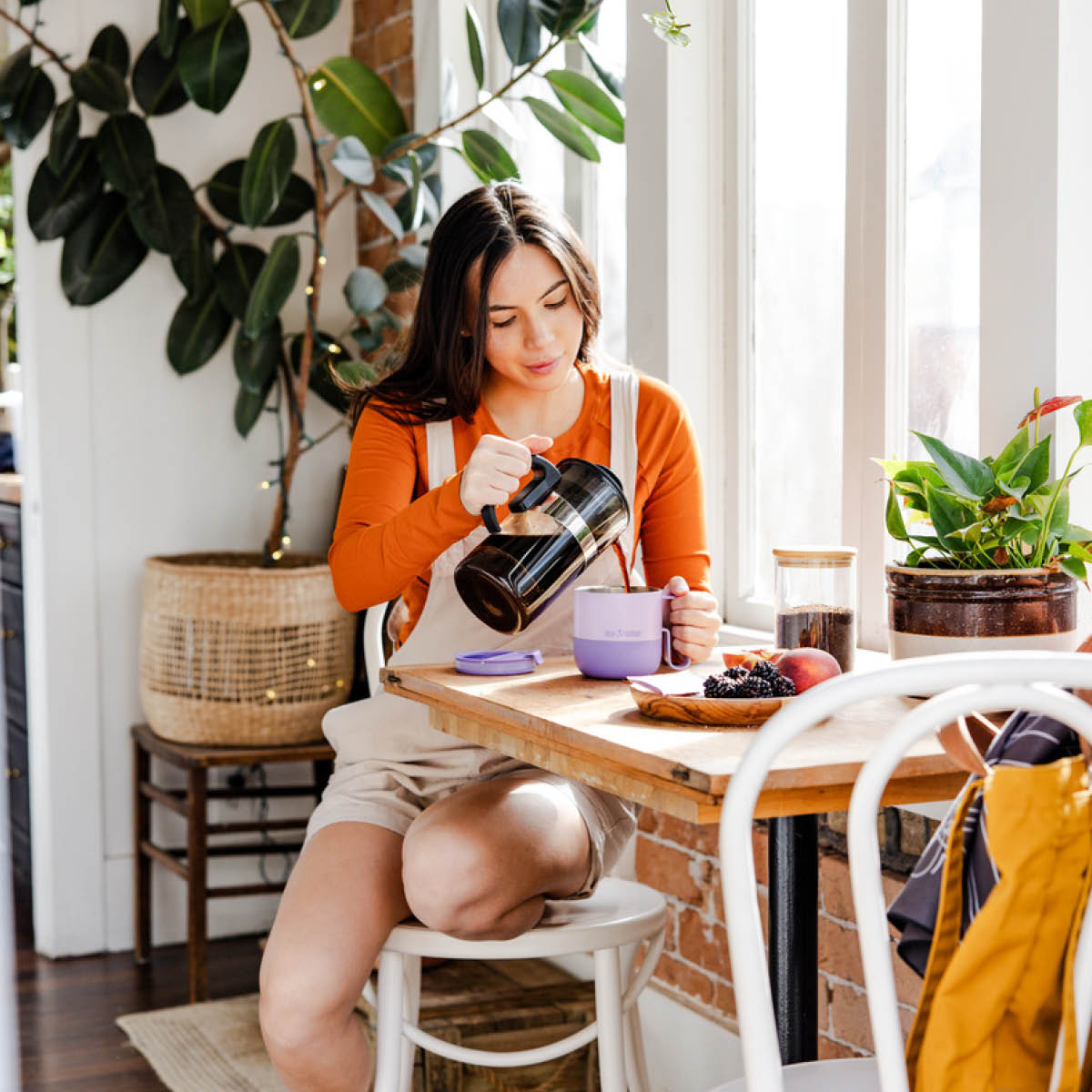 Klean Kanteen Rise mugg 41 cl med fliplock Orchid Bloom