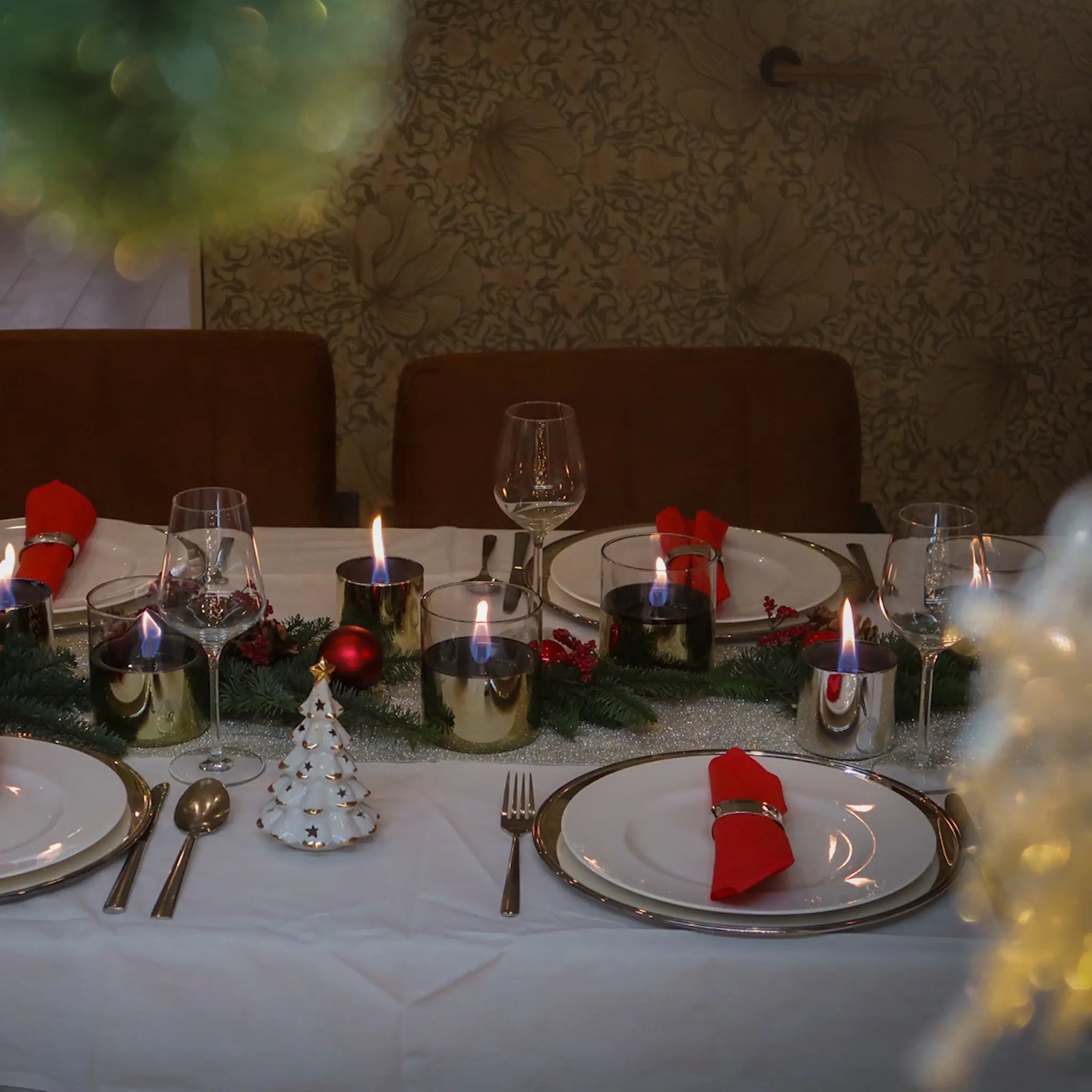 Tenderflame Lilly Sisustustuli 8 cm 2 kpl Hopea