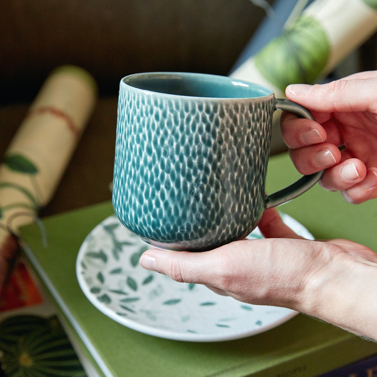 Denby Carve Green mugg 40 cl grön