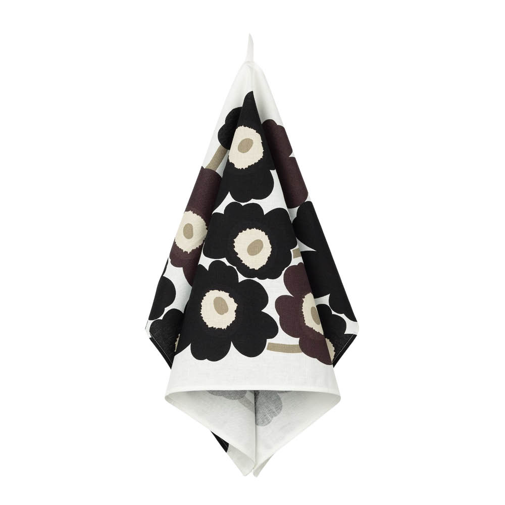 Marimekko Pieni Unikko kjøkkenhåndkle 47x70 cm hvit/grå/beige