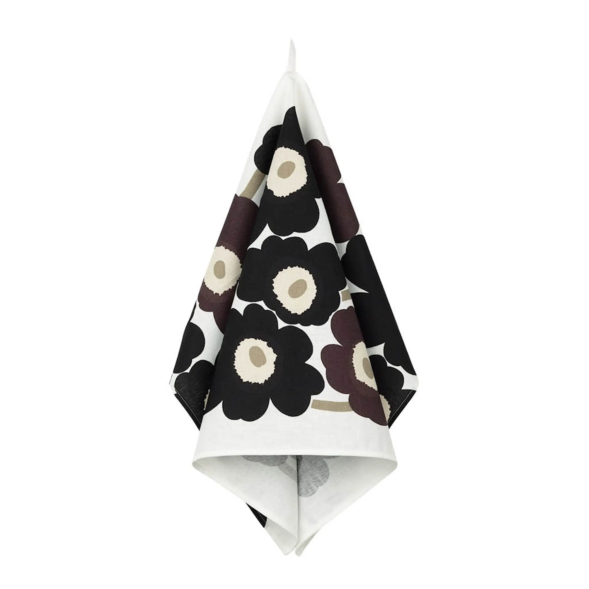 Marimekko Pieni Unikko kjøkkenhåndkle 47x70 cm hvit/grå/beige