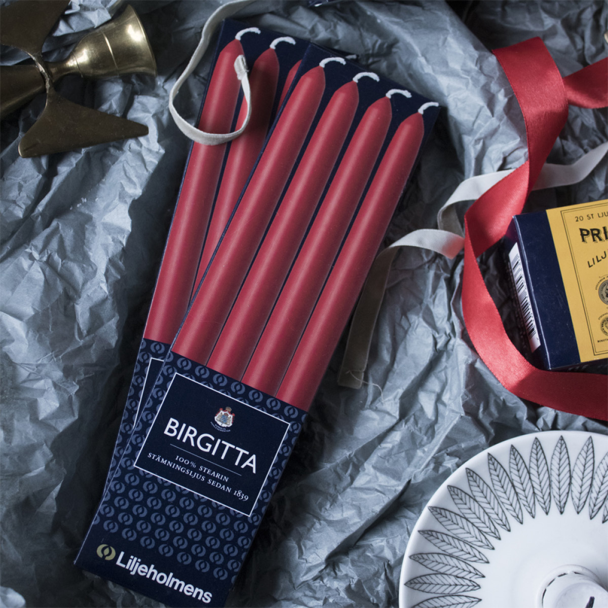 Liljeholmens Birgittalys 22,2 cm 4 stk rød
