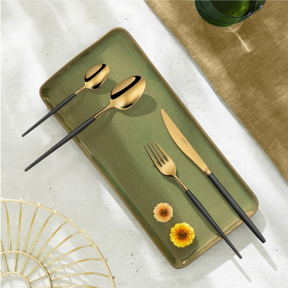 Amefa Soprano bestickset 16 delar svart/guld