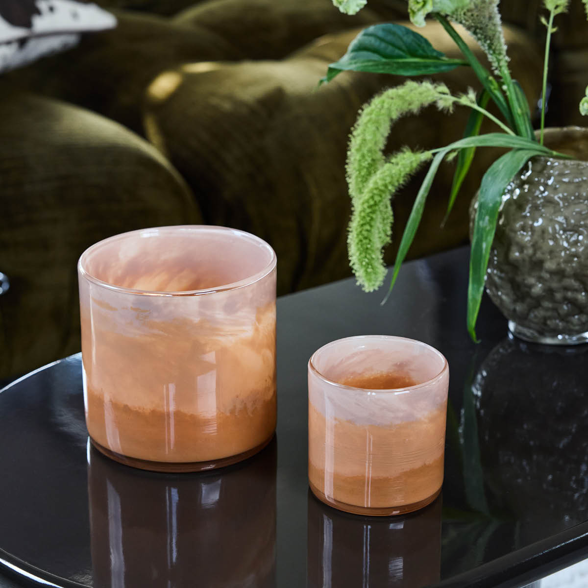 ByOn Calore ljuslykta M 15 cm aprikos