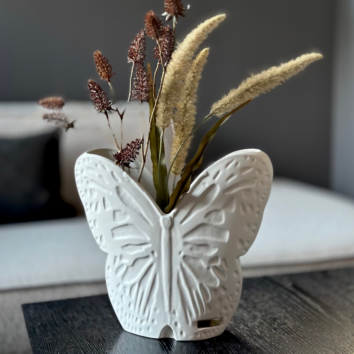 Carolina Gynning Secret Butterfly Maljakko 30 cm Valkoinen