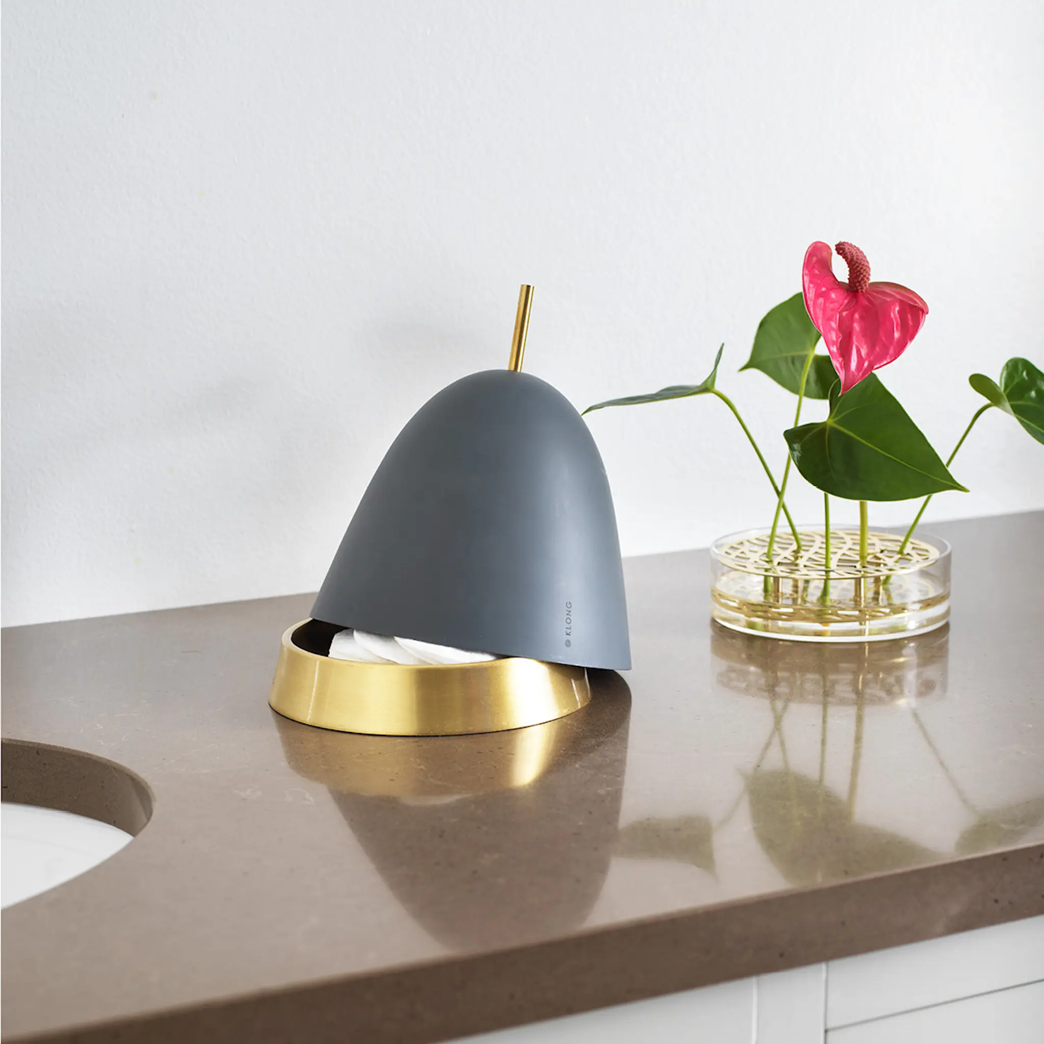 Klong Gömma Kupa/Fat 15 cm Grå/Mässing