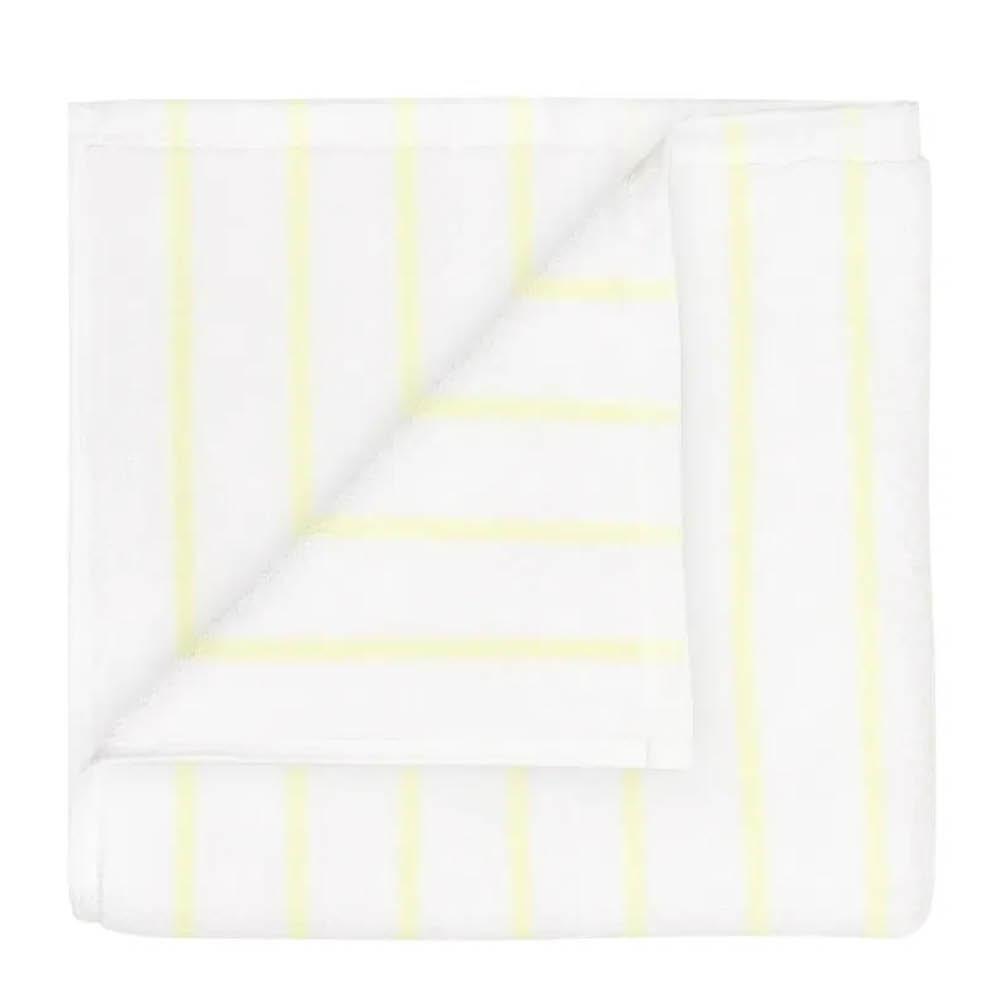 Blomus Arto handduk 100x50 cm vit/gul smalrandig