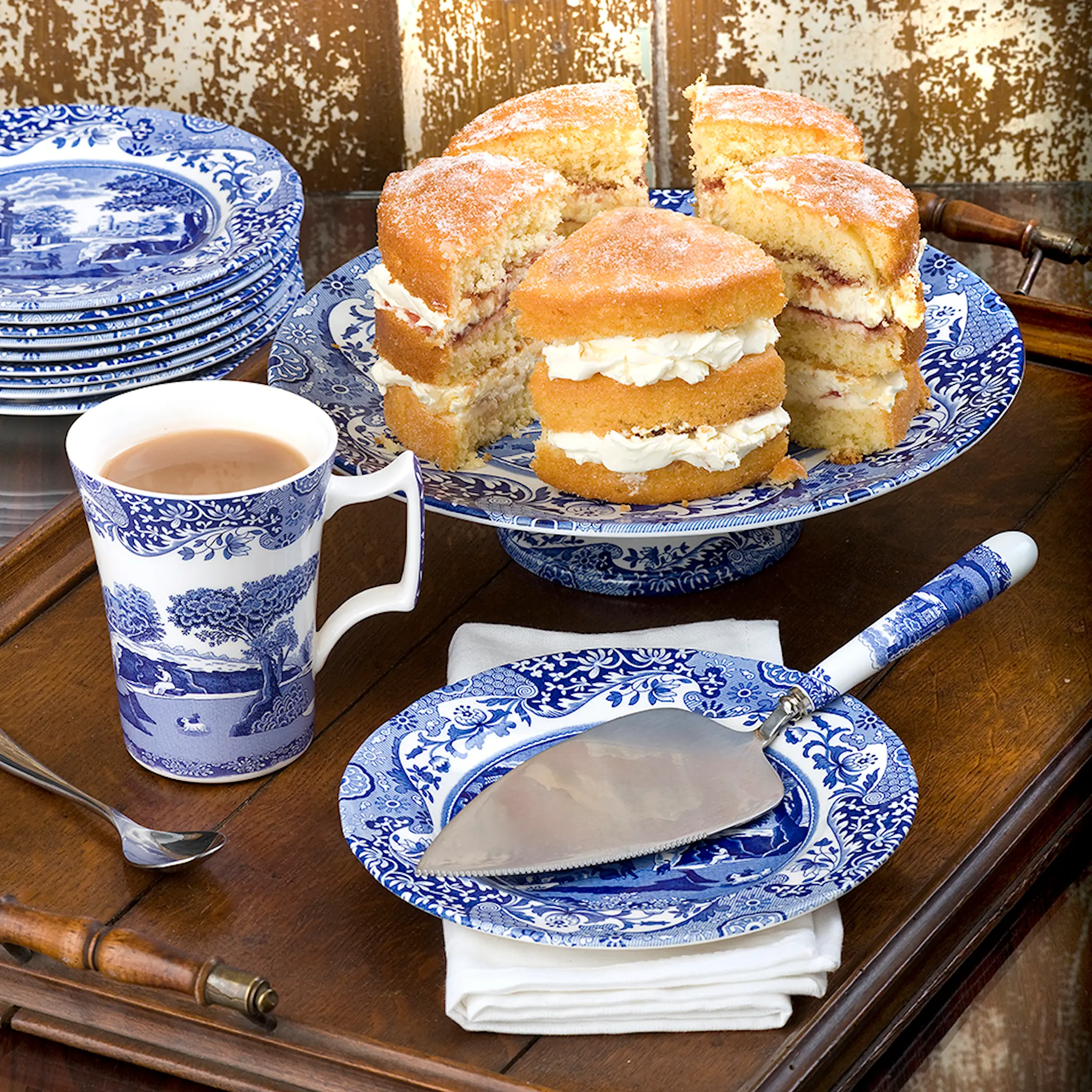Spode Blue Italian mugg 28 cl blå/vit