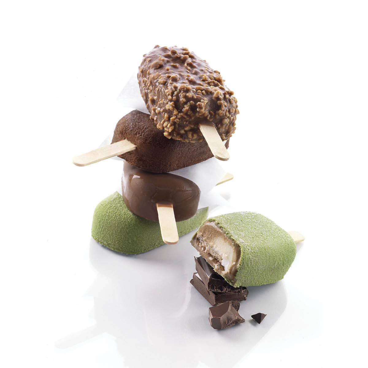 Silikomart Classic Jäätelömuotit + 50 jäätelötikkua + reseptit