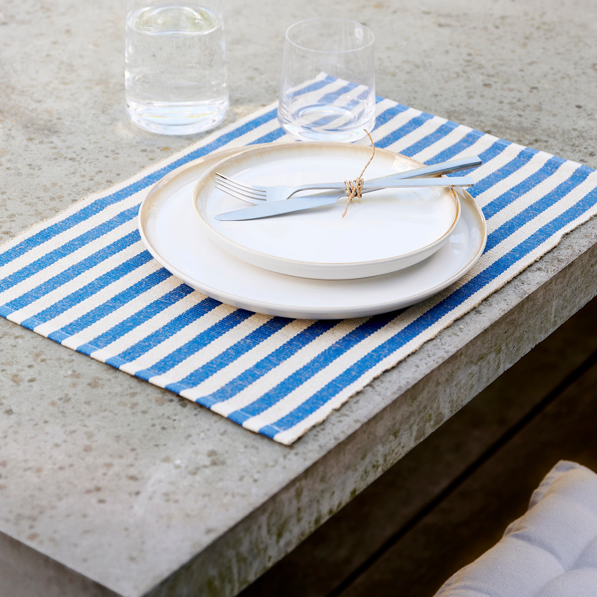 Södahl Statement Stripe Bordstablett 33x48 cm 2-pack Blå