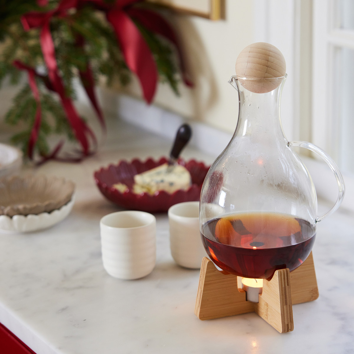 Sagaform Nature gløggkanne med varmer 1,8L