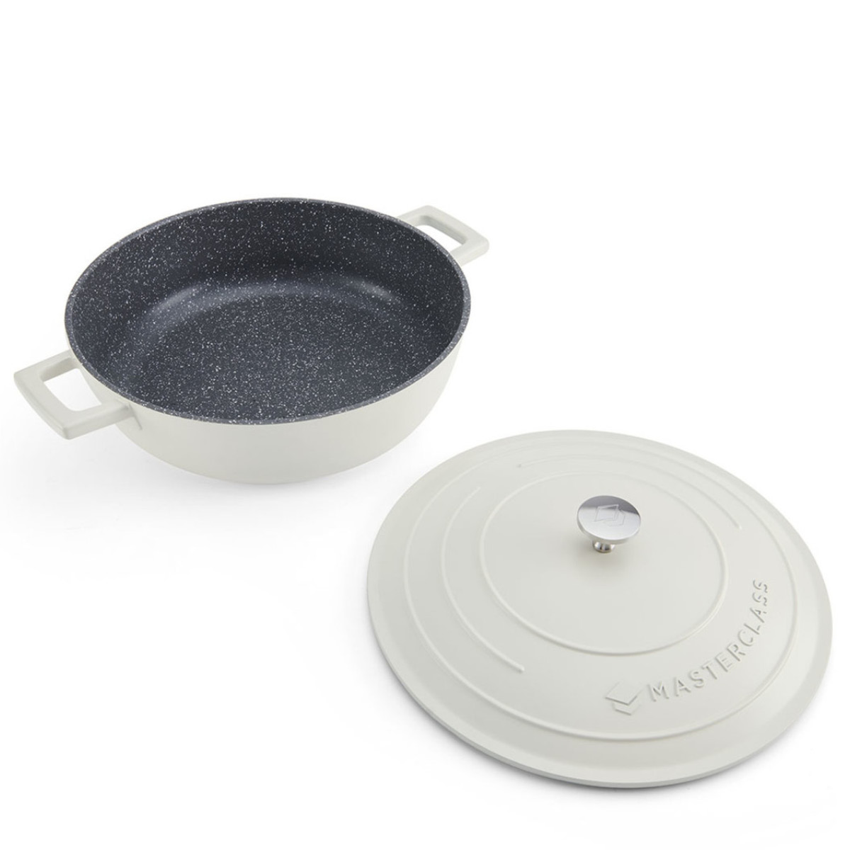 MasterClass Cast Aluminium låg gryta 4 L creme