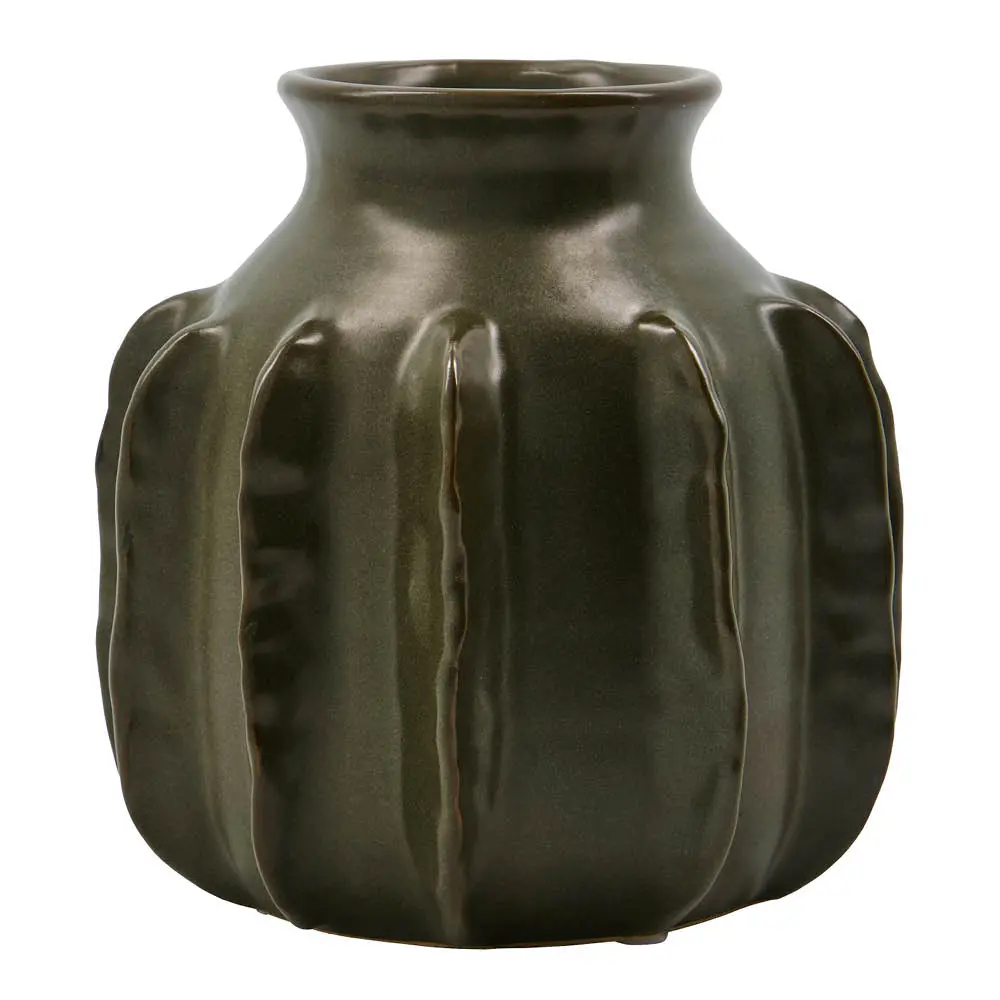 Vase Cactus 15 cm mørkegrønn