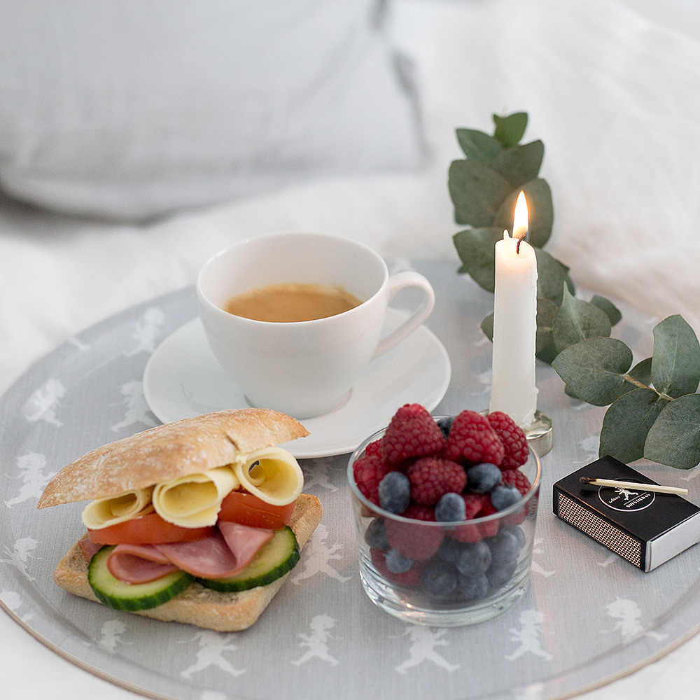 SOLSTICKAN Brett rundt 38 cm grå