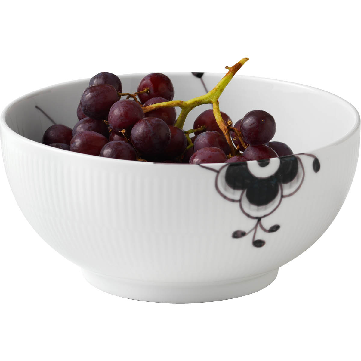 Royal Copenhagen Sort Mega Riflet skål 21 cm