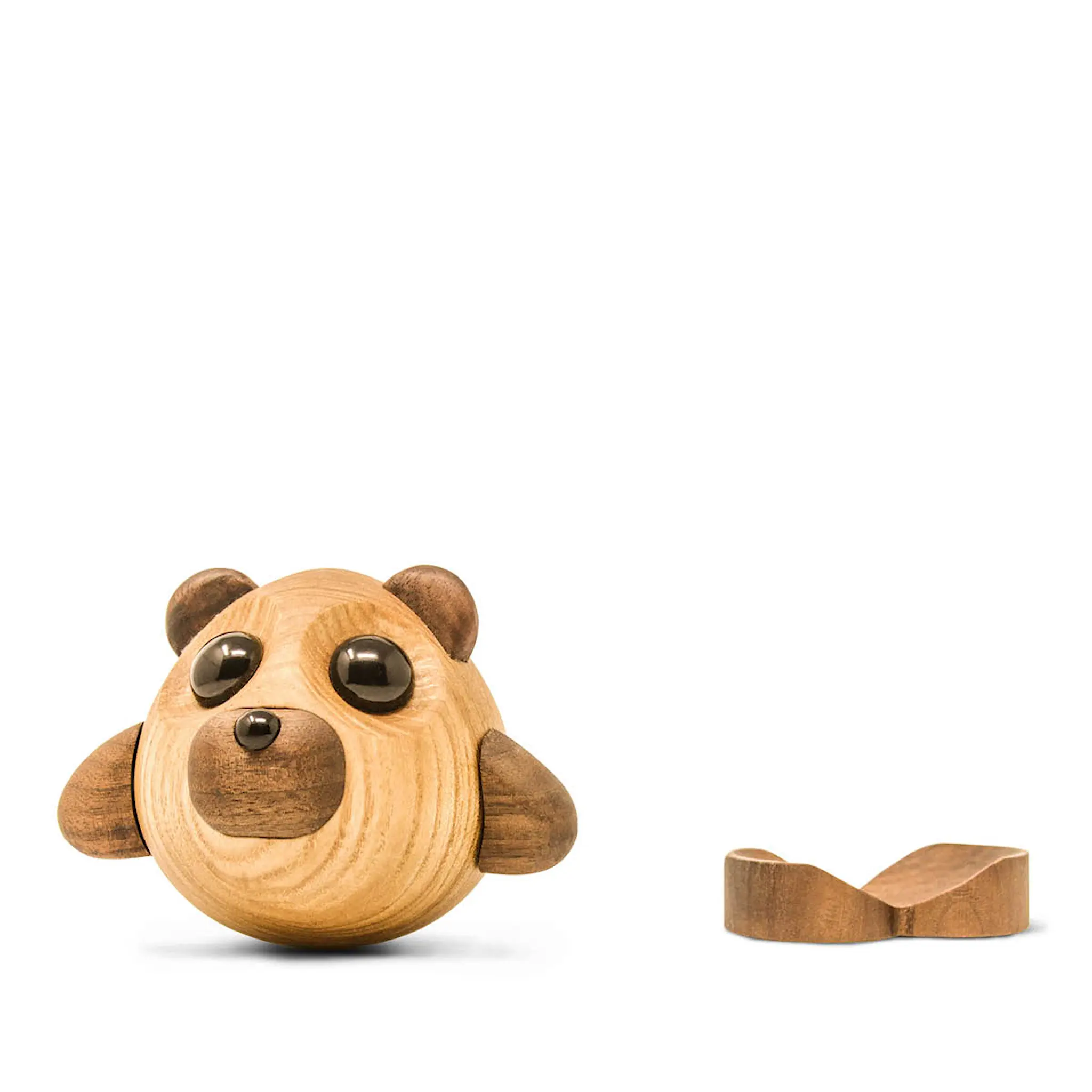 FableWood Puufiguuri Teddy karhu 8 cm Saarni/Pähkinä