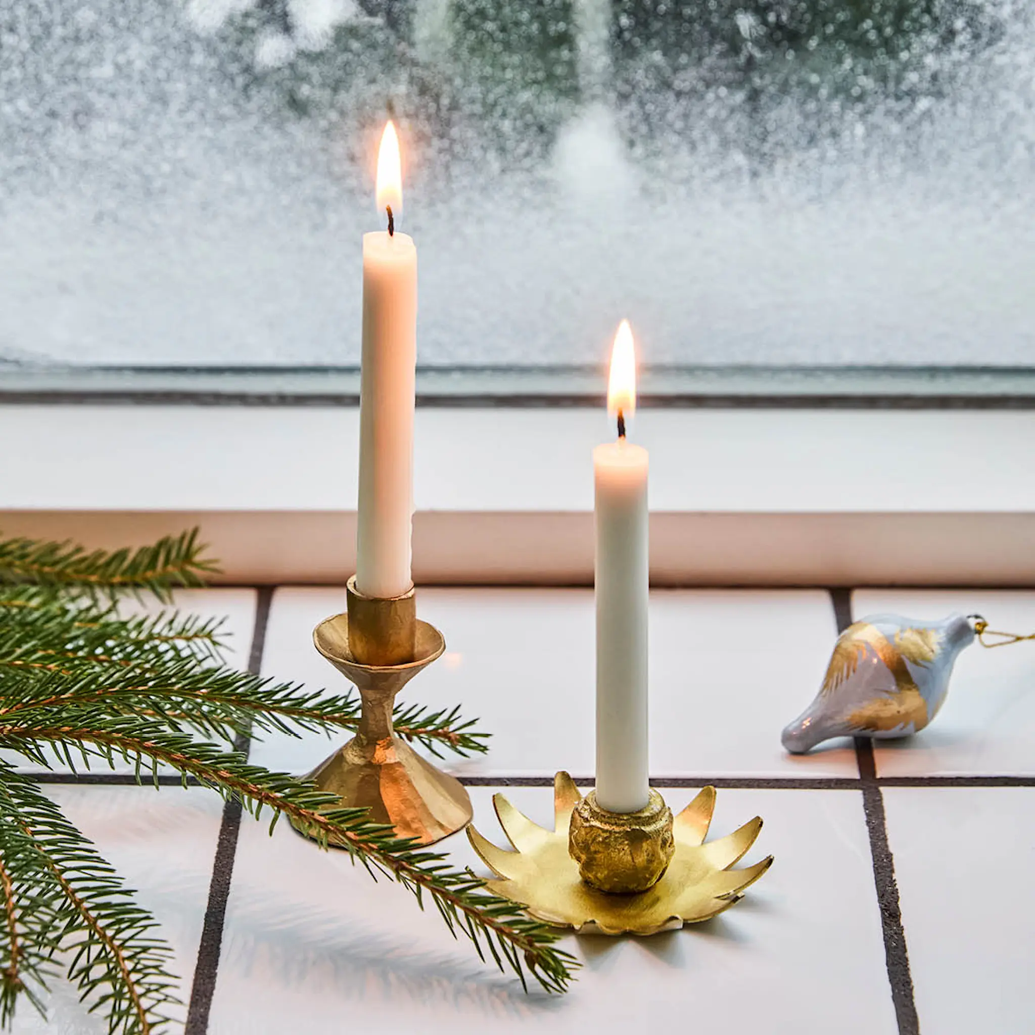 House Doctor Starry lysestake i jern 3 stk antikk messing