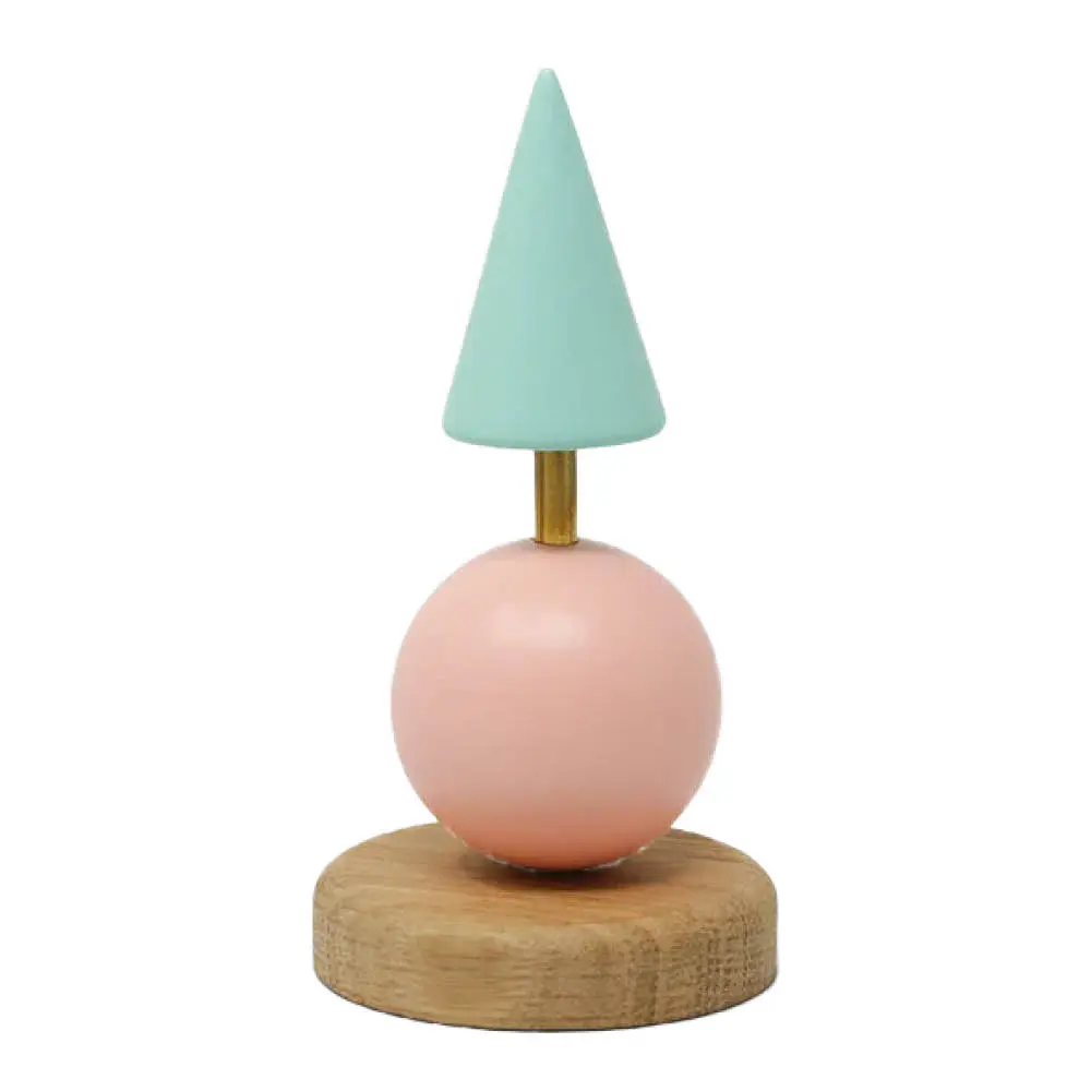 Puufiguuri Joulukuusi Astrid 12 cm Turkoosi/Roosa