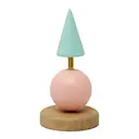 Astrid liten julgran träfigur 12 cm turkos/rosa