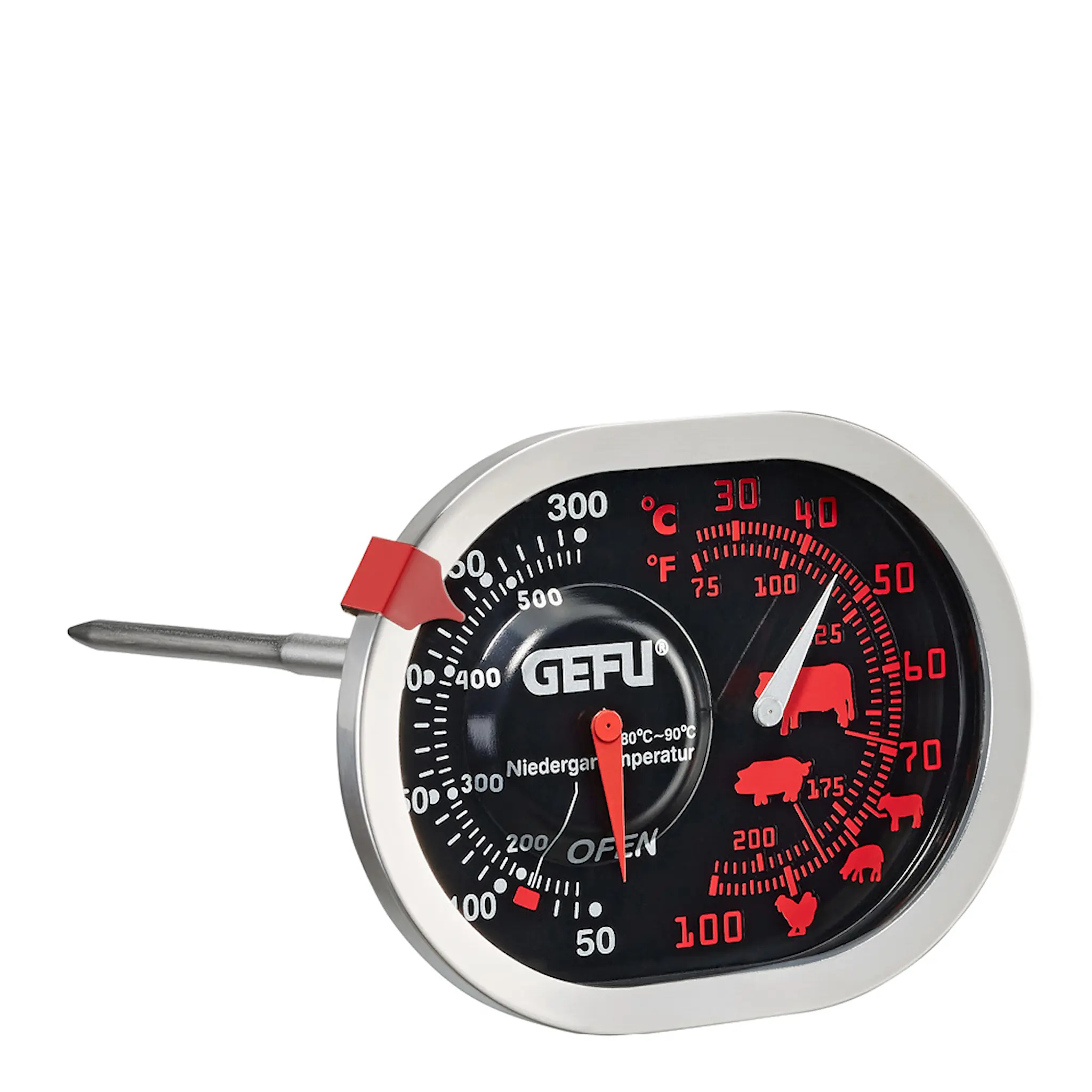 Gefu Messimo stek- och ugnstermometer 3-i-1 stål/svart