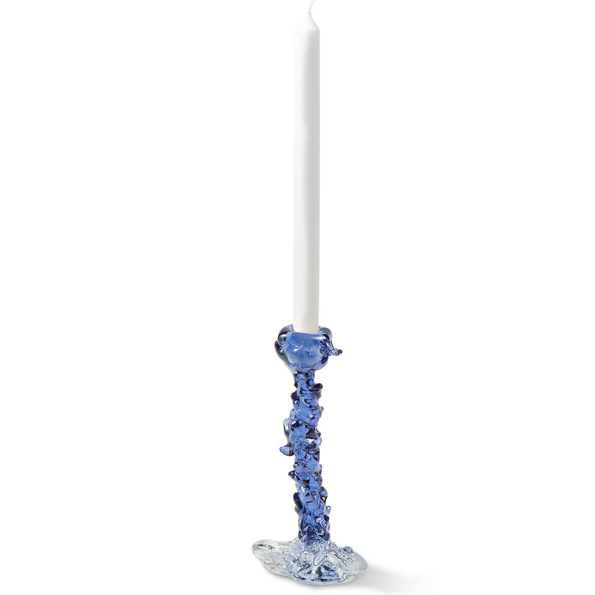 Pols Potten Drip ljusstake i glas L 25 cm mörkblå