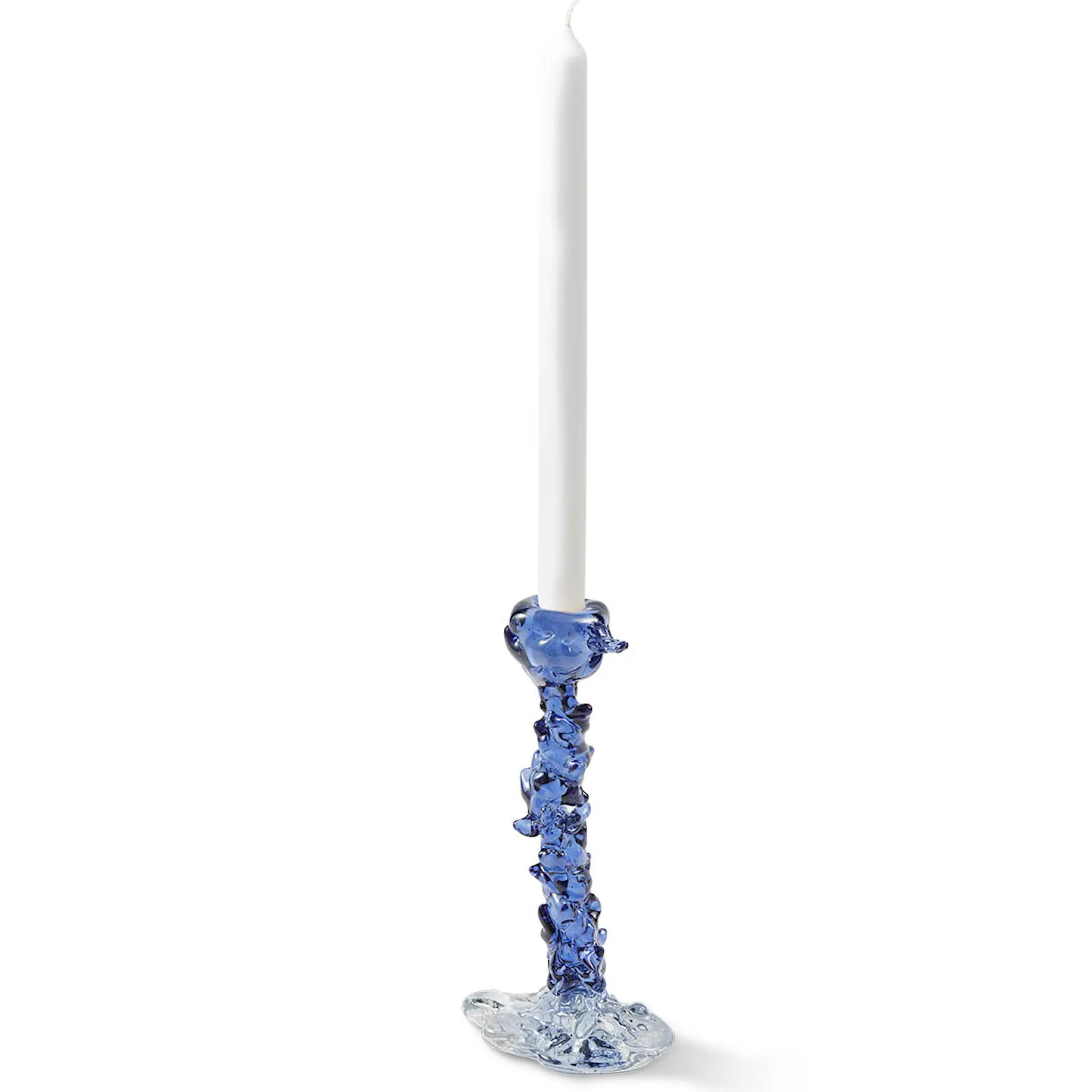 Pols Potten Drip ljusstake i glas L 25 cm mörkblå