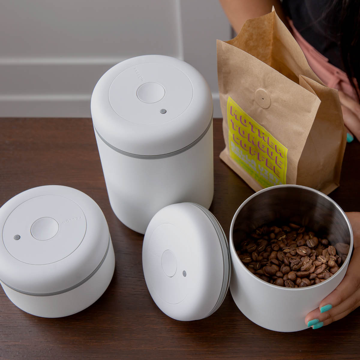 Fellow Atmos Vakuum Säilytyspurkki 70 cl Valkoinen