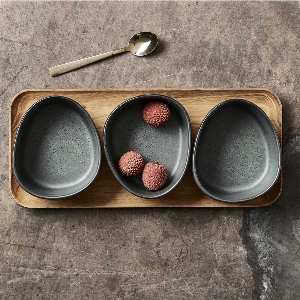 Aida RAW skålsett m/ teaktrebrett northern green