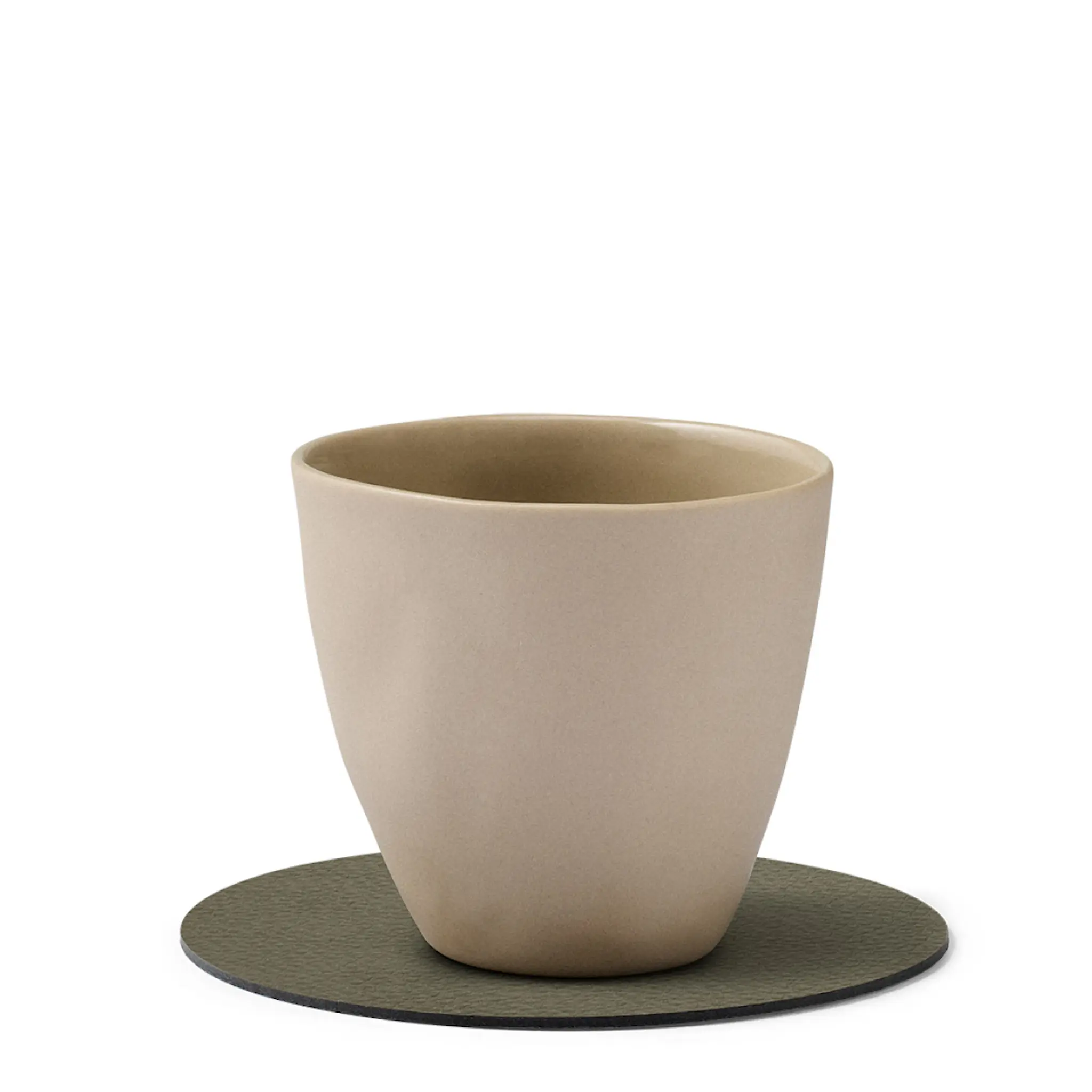 LIND DNA Leather Serene Circle Glasunderlägg 10 cm Moss