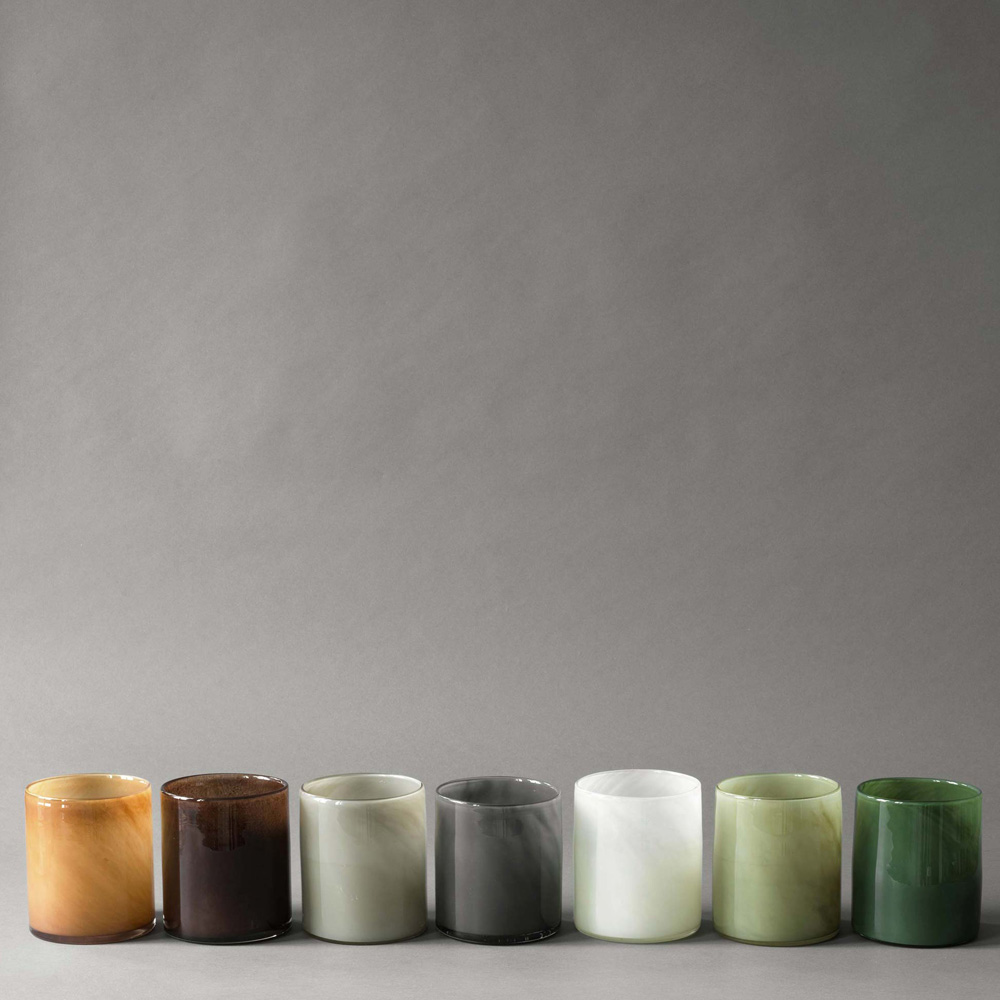 Tell Me More Lyrik lysholder glass 12x14 cm white