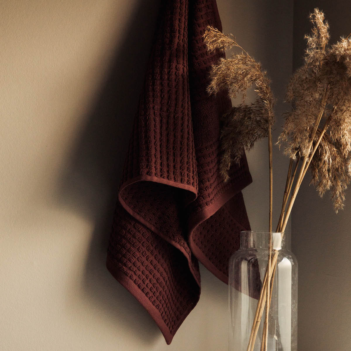 Juna Check Handduk 50x100 cm Choklad