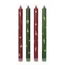 Star Fluted Christmas ljus 28 cm 4-pack röd/grön