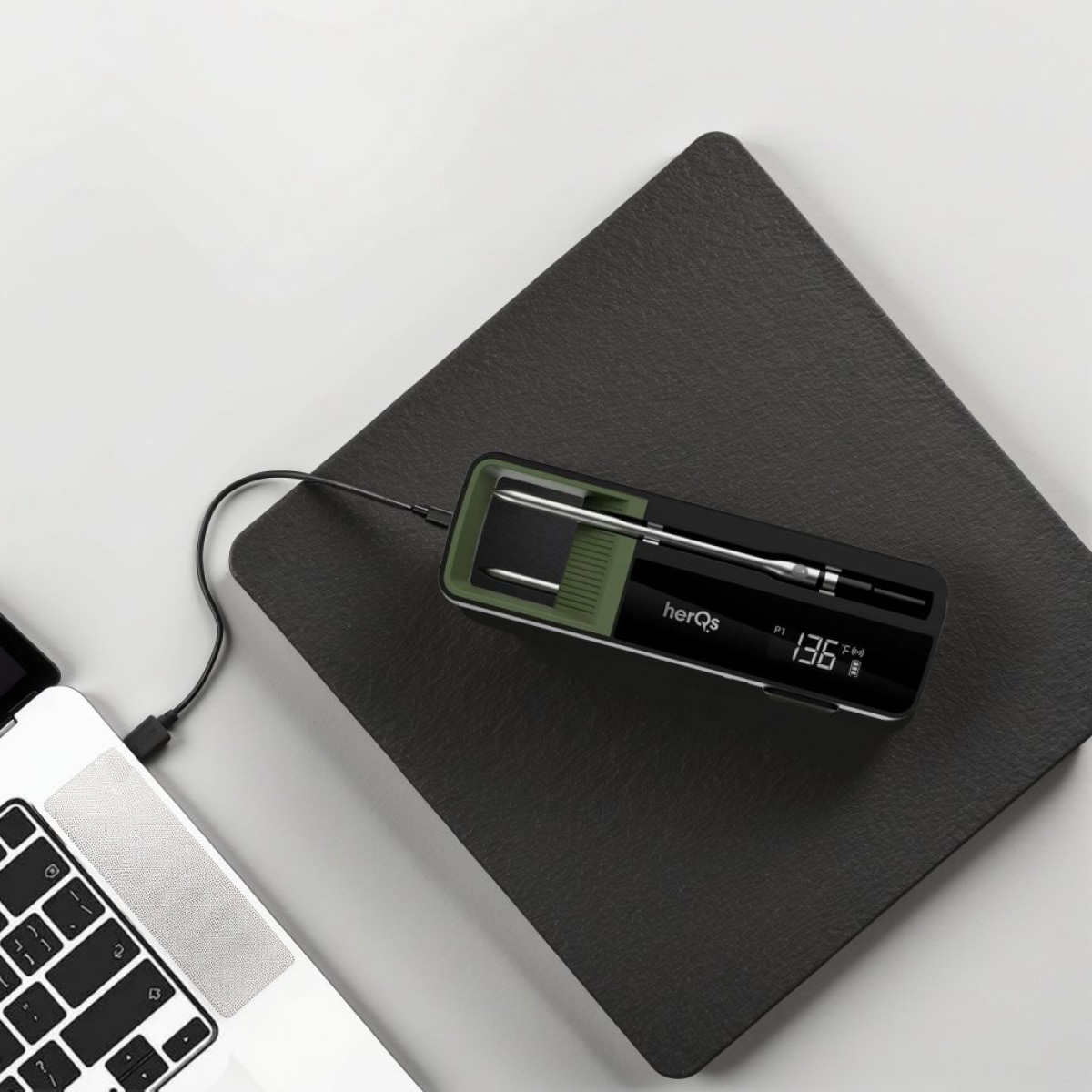 Click & Grow HerQs Double Max termometer svart