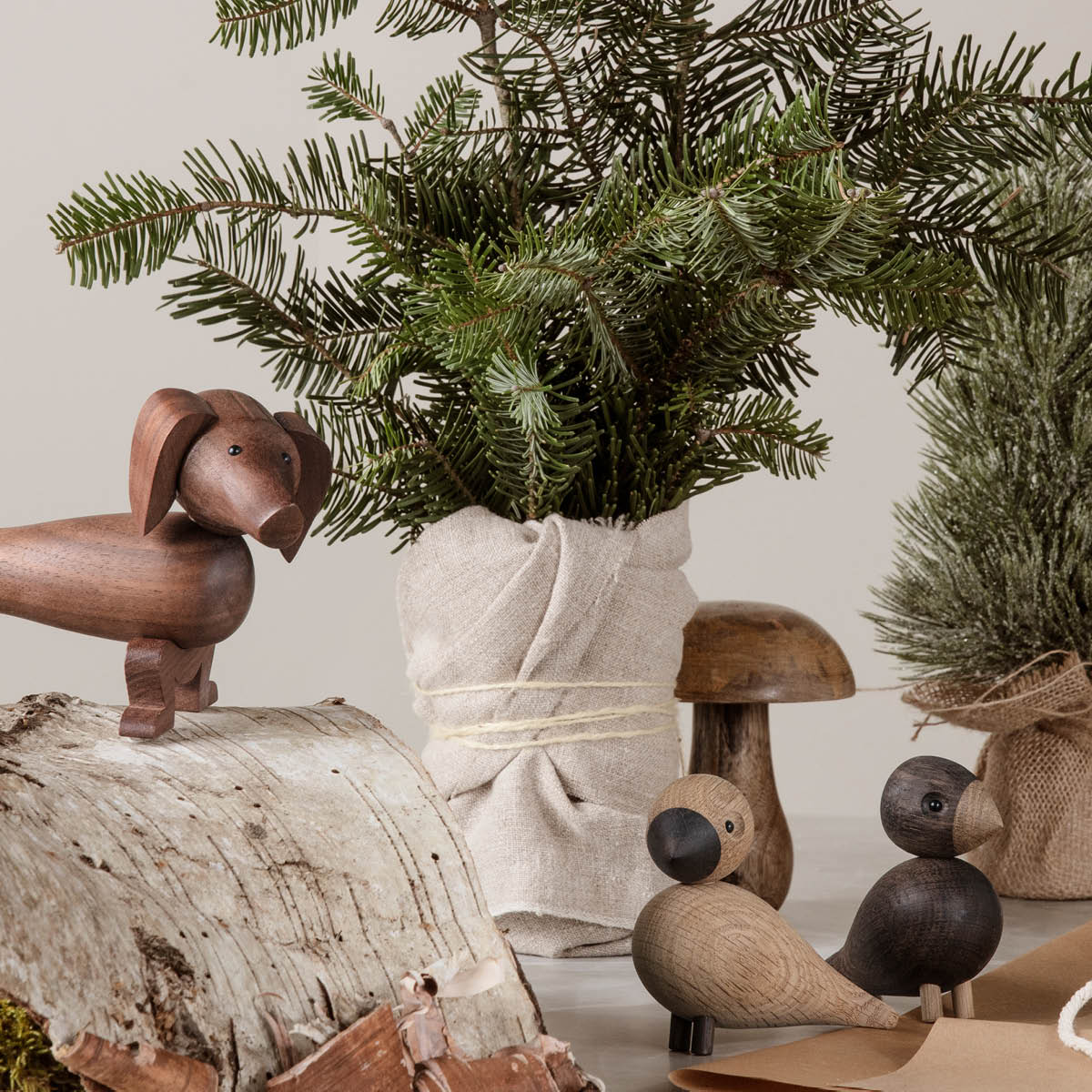 Kay Bojesen Denmark Hund valnøtt 10,5 cm