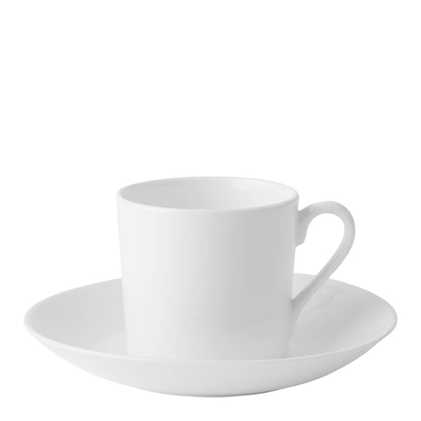 Bas rak kaffekopp med fat 15 cl vit