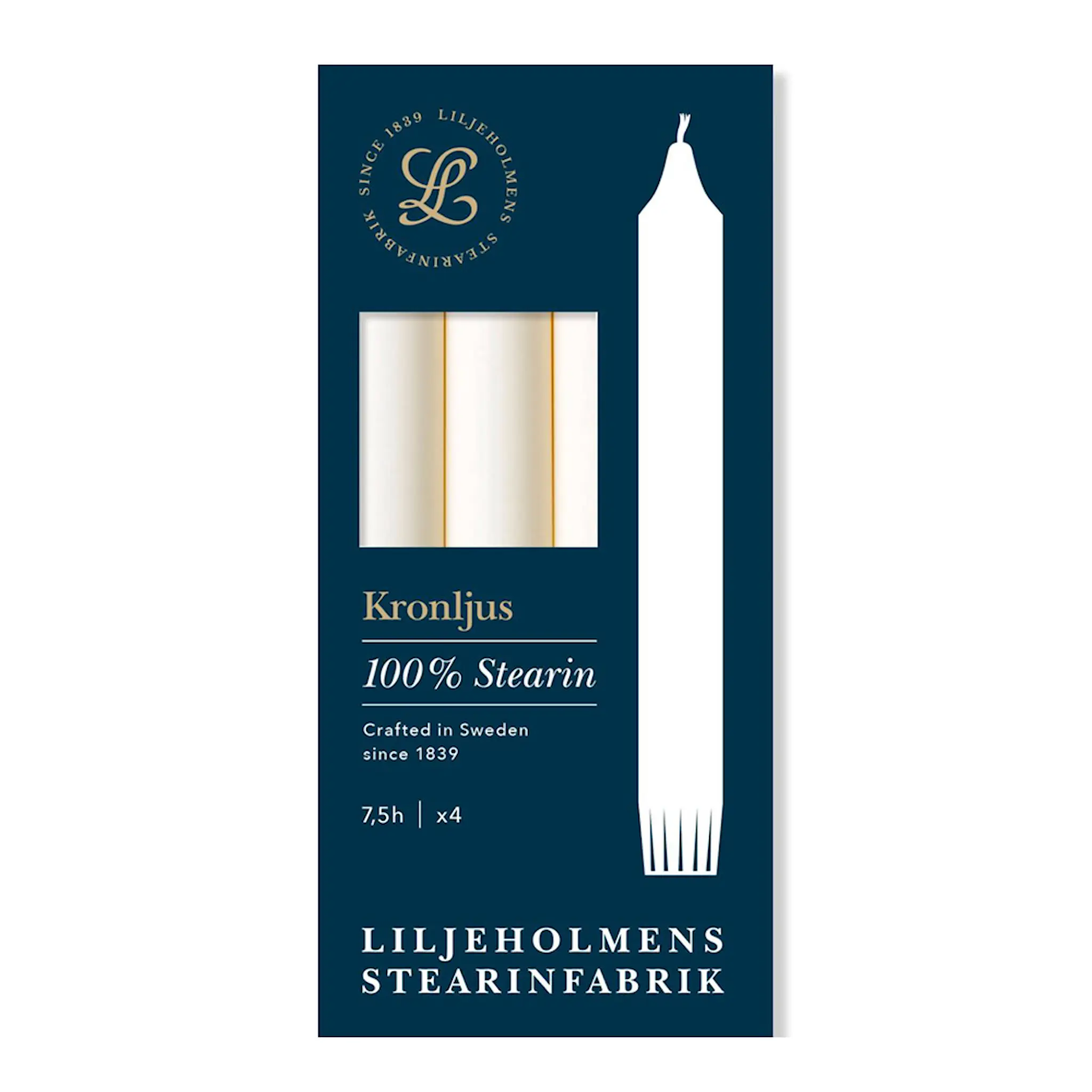 Liljeholmens Kronljus 20,7 cm 4-pack creme