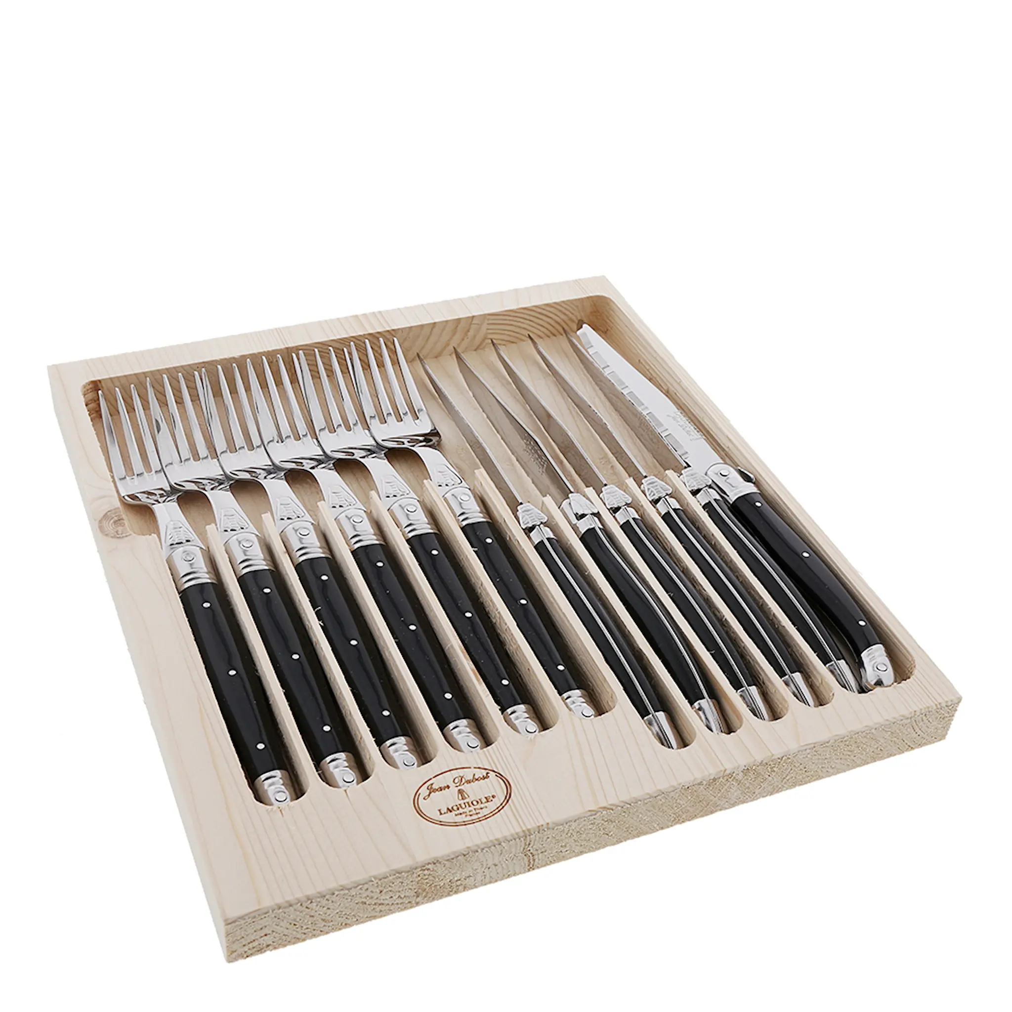 Laguiole en Aubrac Bestickset 12 delar Svart