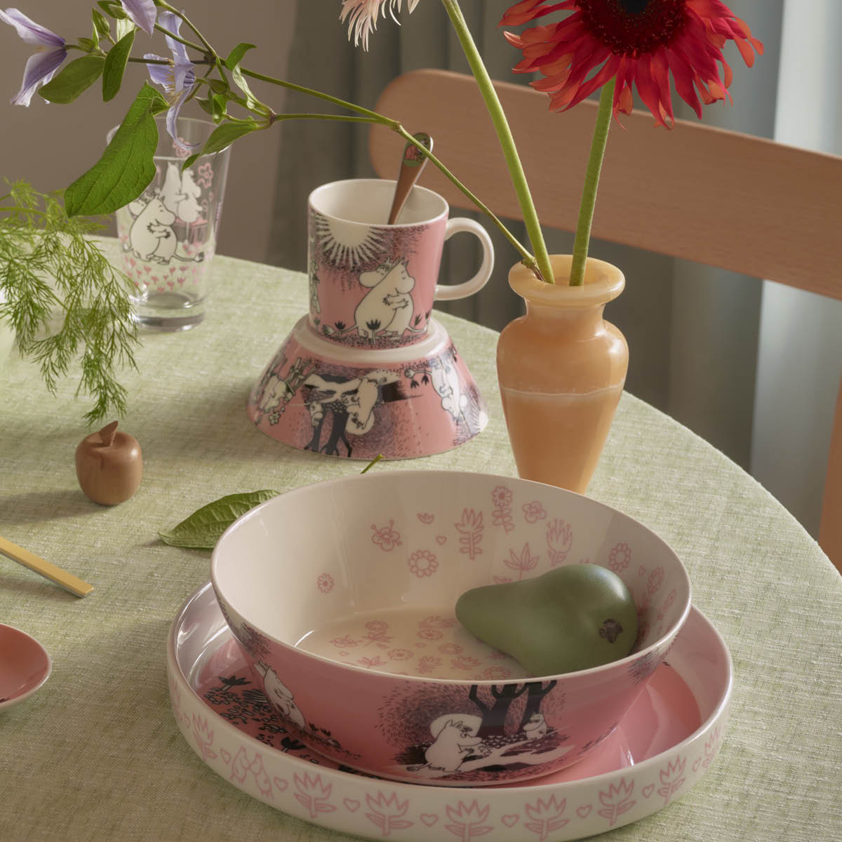 Moomin Arabia Mumin pajform 28 cm Kärlek rosa 30 år