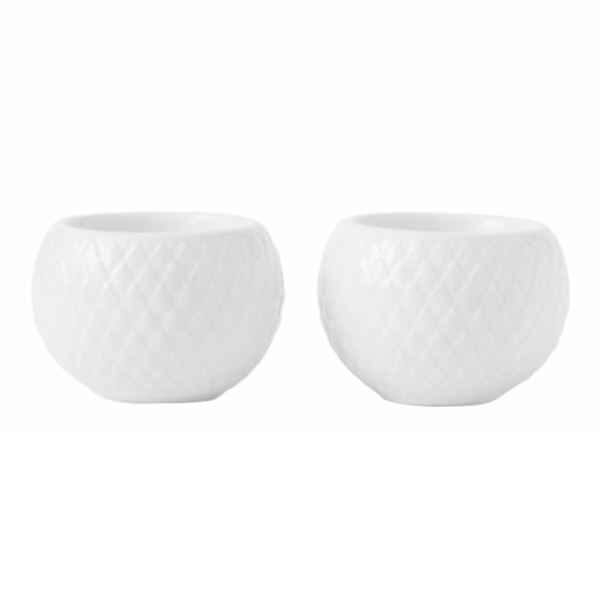 Lyngby Porcelæn - Rhombe Kynttilälyhty 7 cm 2 kpl Valkoinen